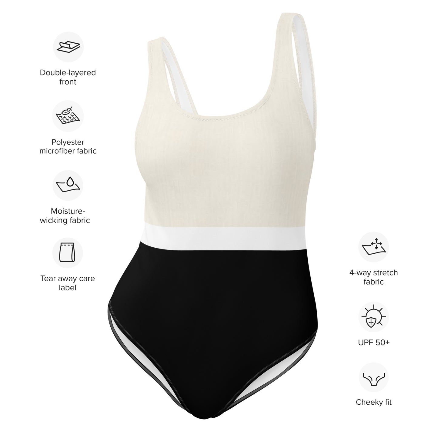 Monochrome Minimalist One-Piece Swimsuit