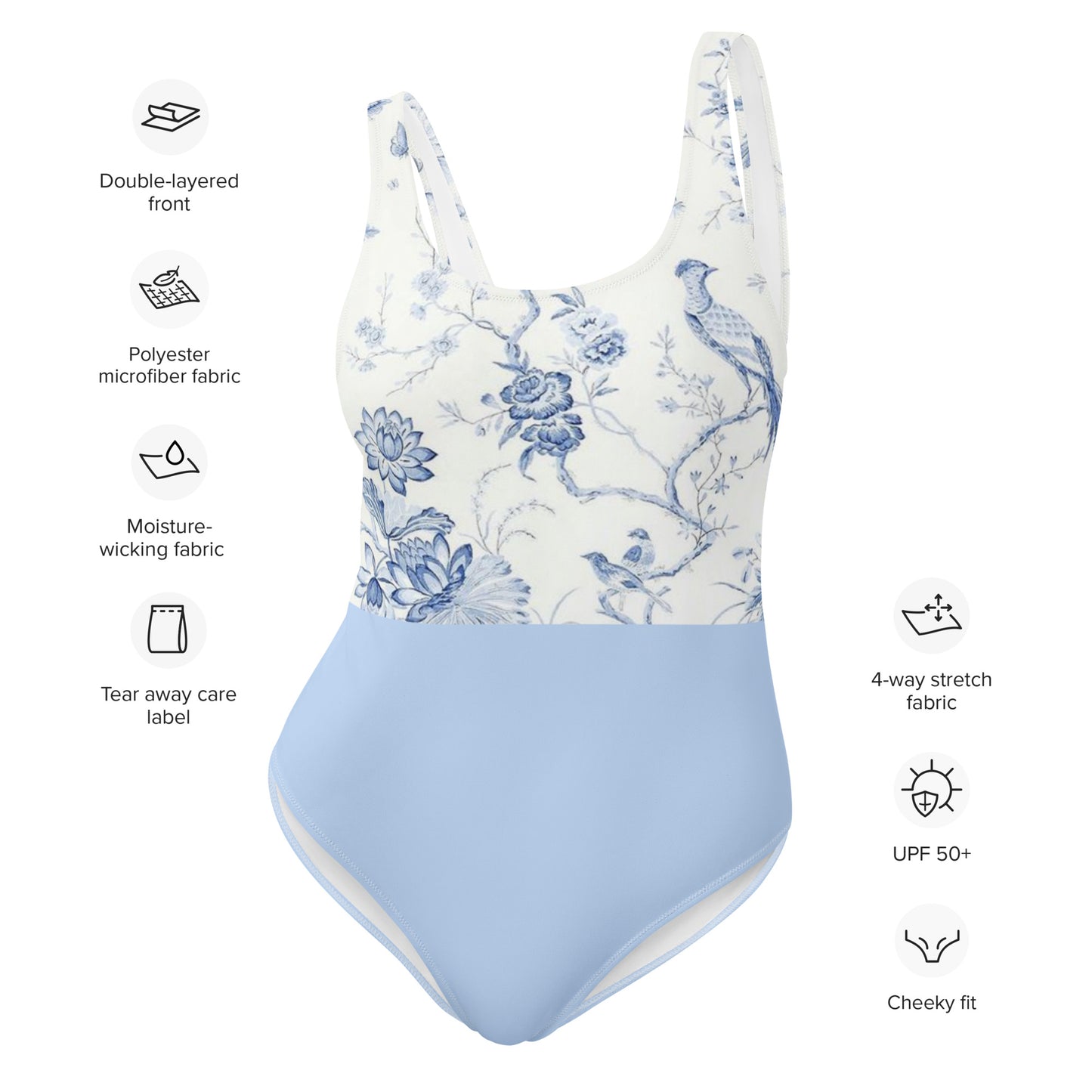 Countryside Bleue Roses One-Piece Swimsuit