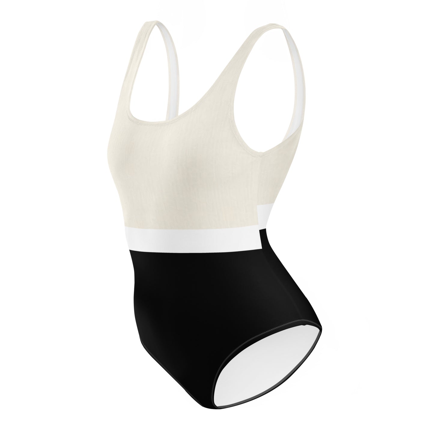 Monochrome Minimalist One-Piece Swimsuit