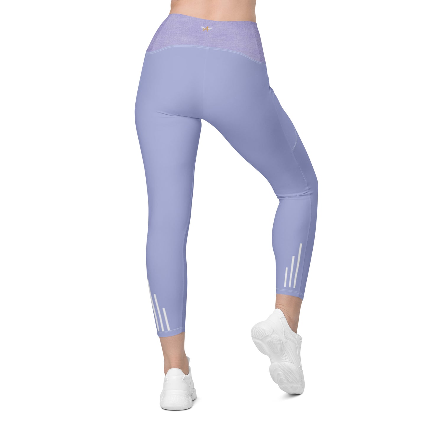 Angélique's Angel Sport Dual Tone Lilac Crossover Leggings With Pockets