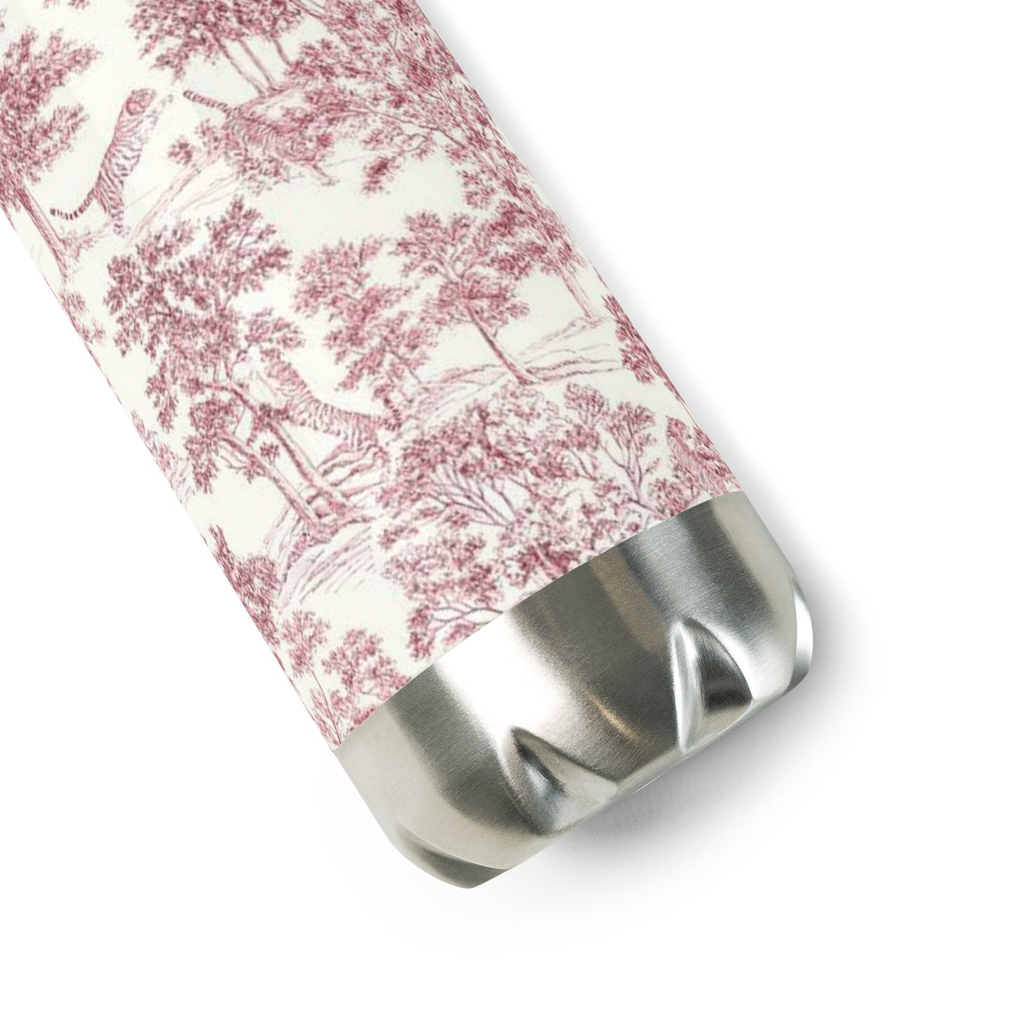 Rouge Toile De Jouy Stainless Steel Water Bottle