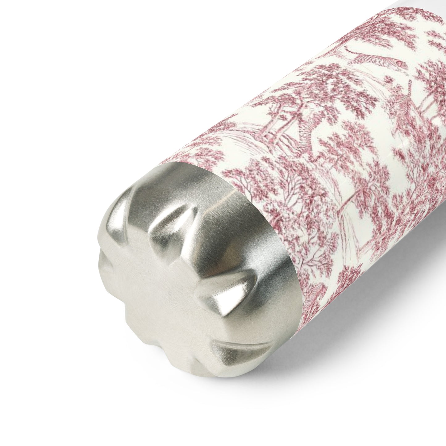 Rouge Toile De Jouy Stainless Steel Water Bottle