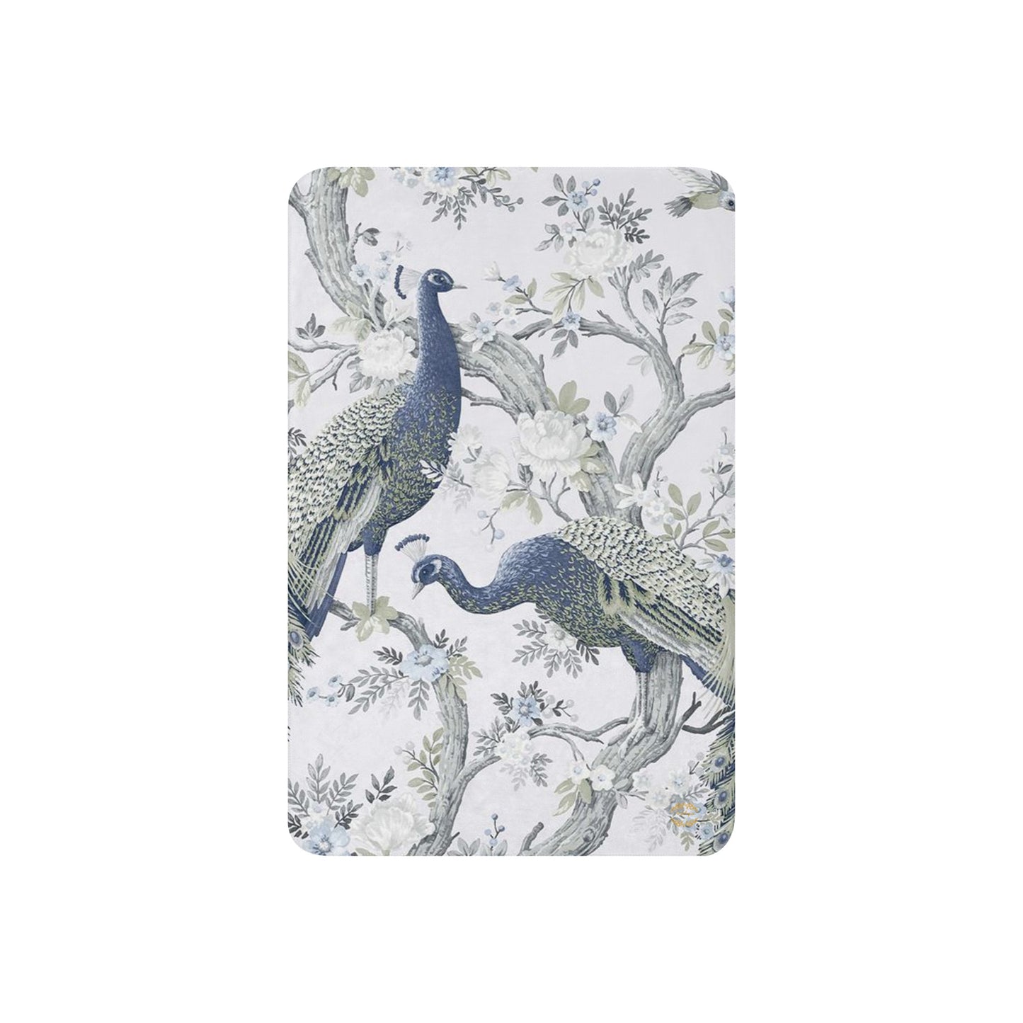 Peacocks Belvedere Midnight Sherpa Blanket