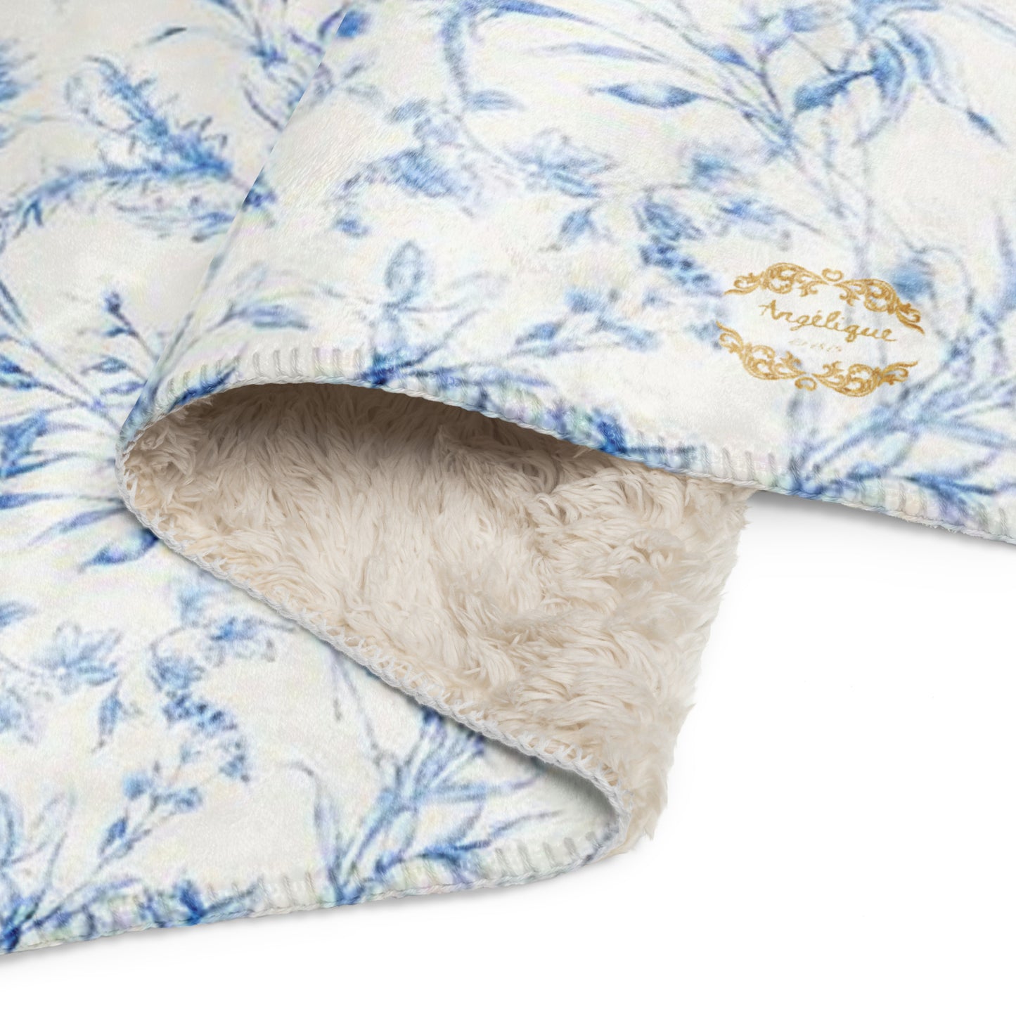 Bleu Toile Sherpa Blanket