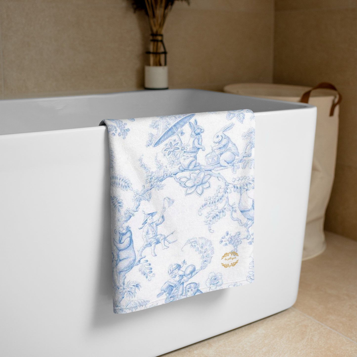 Bleu Toile De Jouy Towel